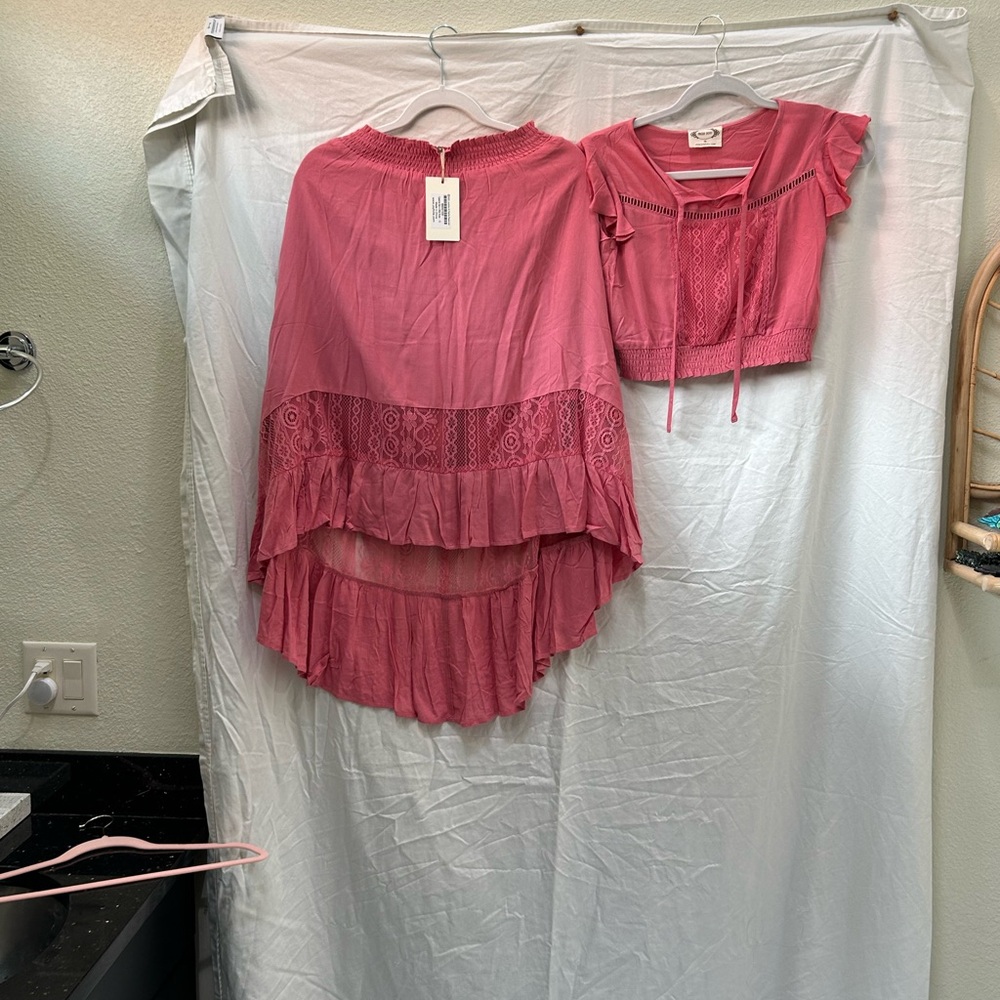 Joyfolie Catalina in Wild Rose girls skirt set size 10 NWT